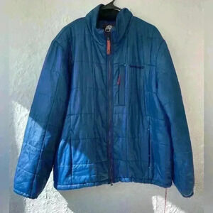 Timberland Men Blue Lightweight Puffer Jacket Full Zip; size XL